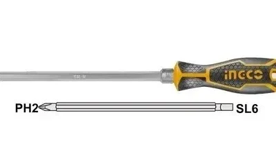 Atornillador 2 En 1 Cruz Paleta 160mm Ingco Akisd0201