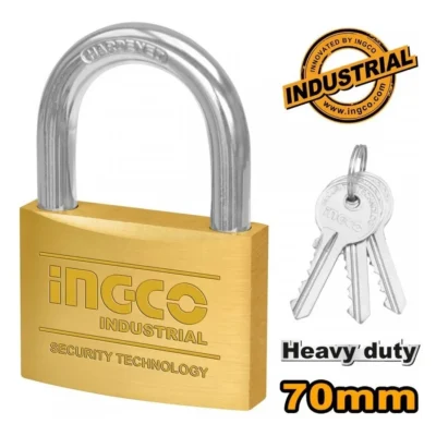 Candado Seguridad Bronce 70mm 3 Llaves Ingco Dbpl0702
