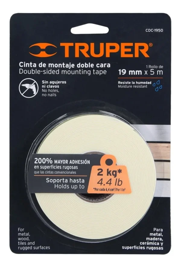 Cinta Doble Contacto Truper 5mts Cdc1950