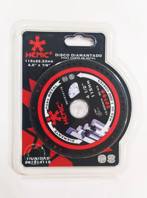 Disco Corte Diamantado Metal Inox 4. 1/2 Milimetrado