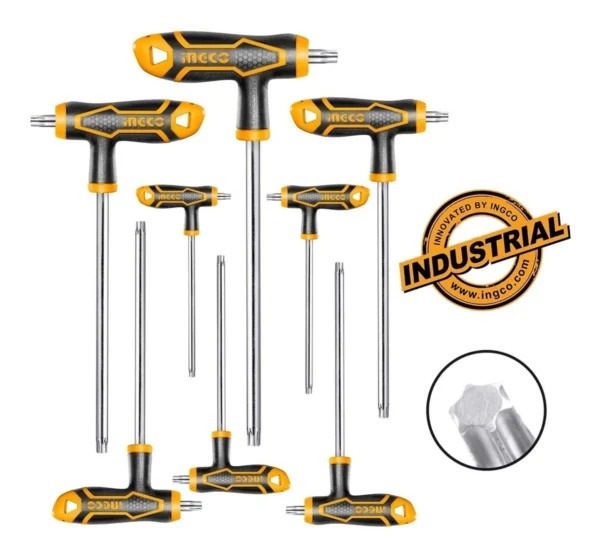 Juego 8 Llaves Torx Ingco Desde T10 A T50  Hhkt8083