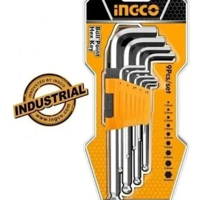 Set Llaves Allen Punta Bola 9pza 1,5-10mm Ingco Mod Hhk12091